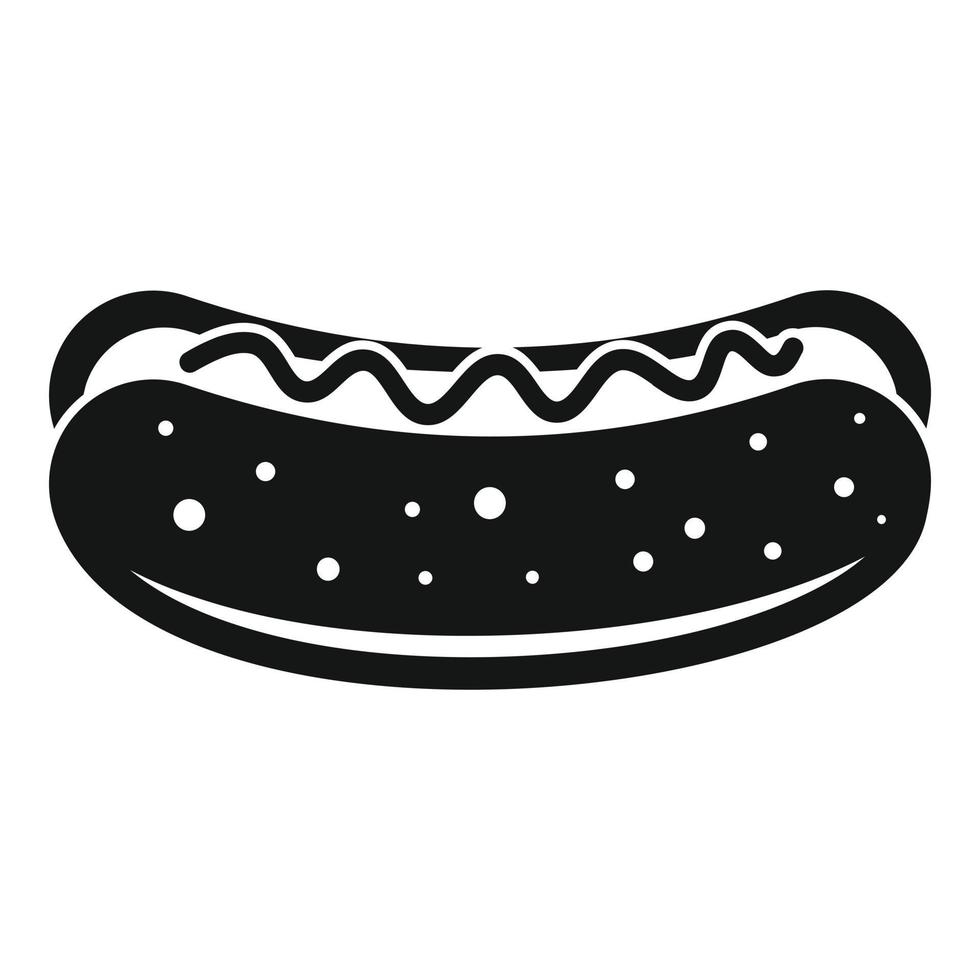 Hot dog icon, simple style vector