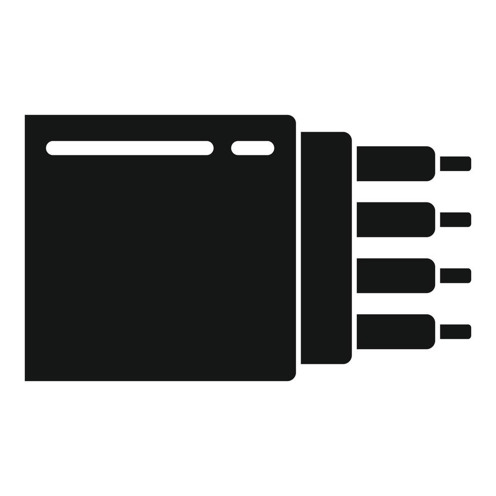 icono de cable óptico, estilo simple vector