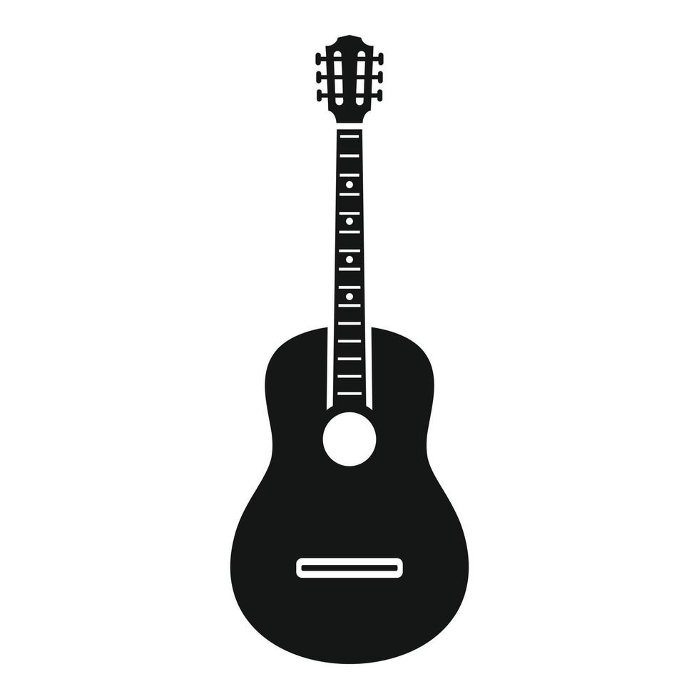 Acoustic guitar icon, simple style vector