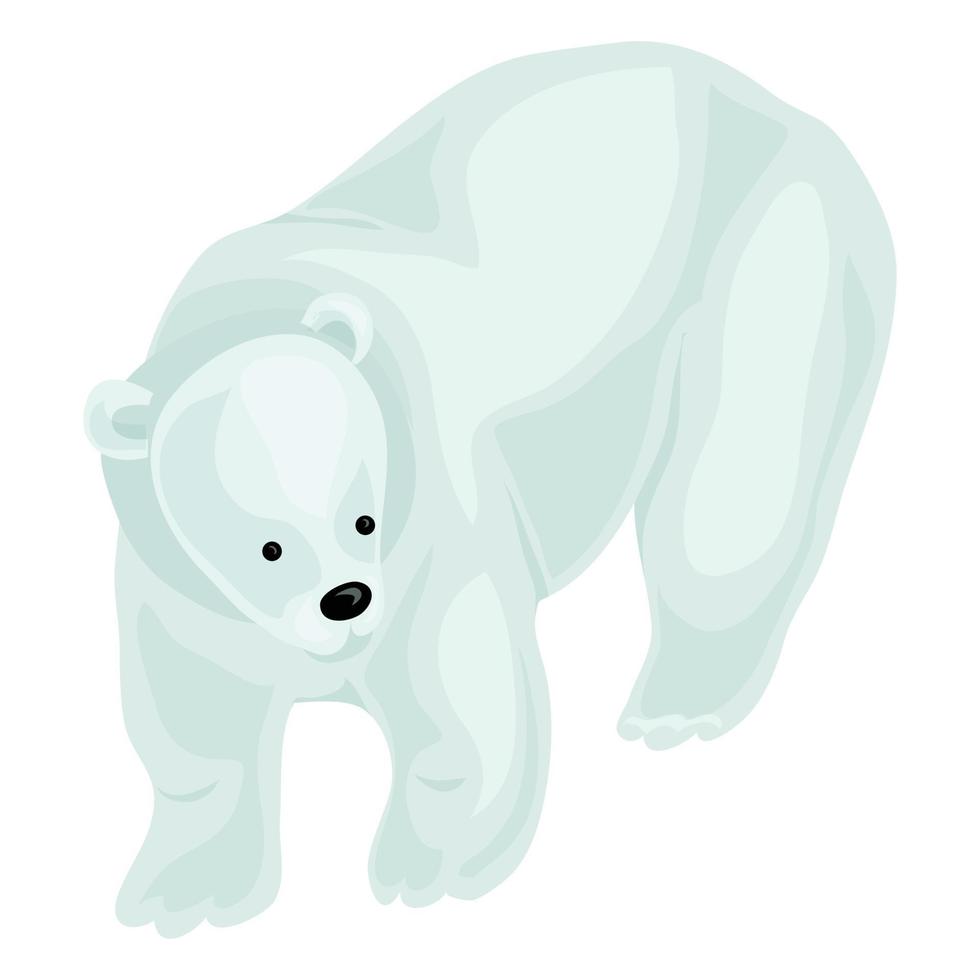 icono de oso blanco, estilo de dibujos animados vector