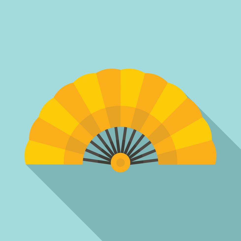 Tradition hand fan icon, flat style vector