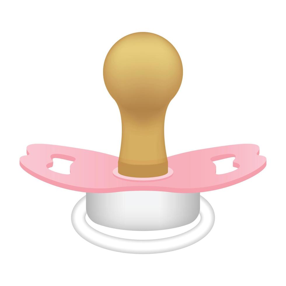 Baby nipple icon, realistic style vector