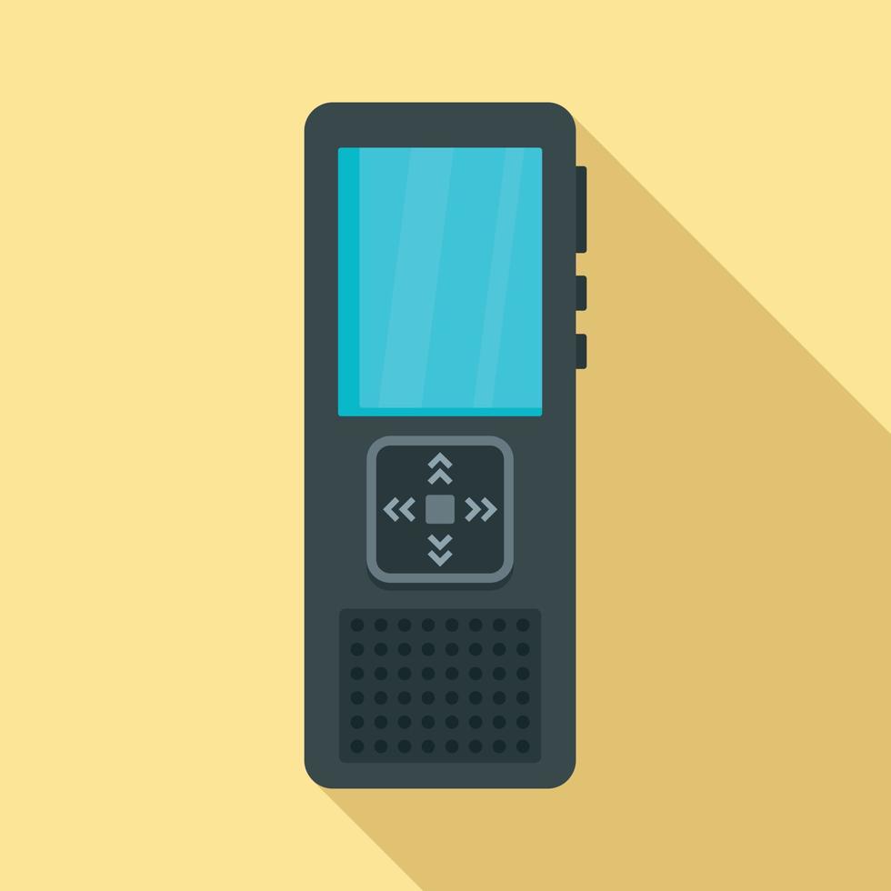 Police voice recorder icon, flat style vector