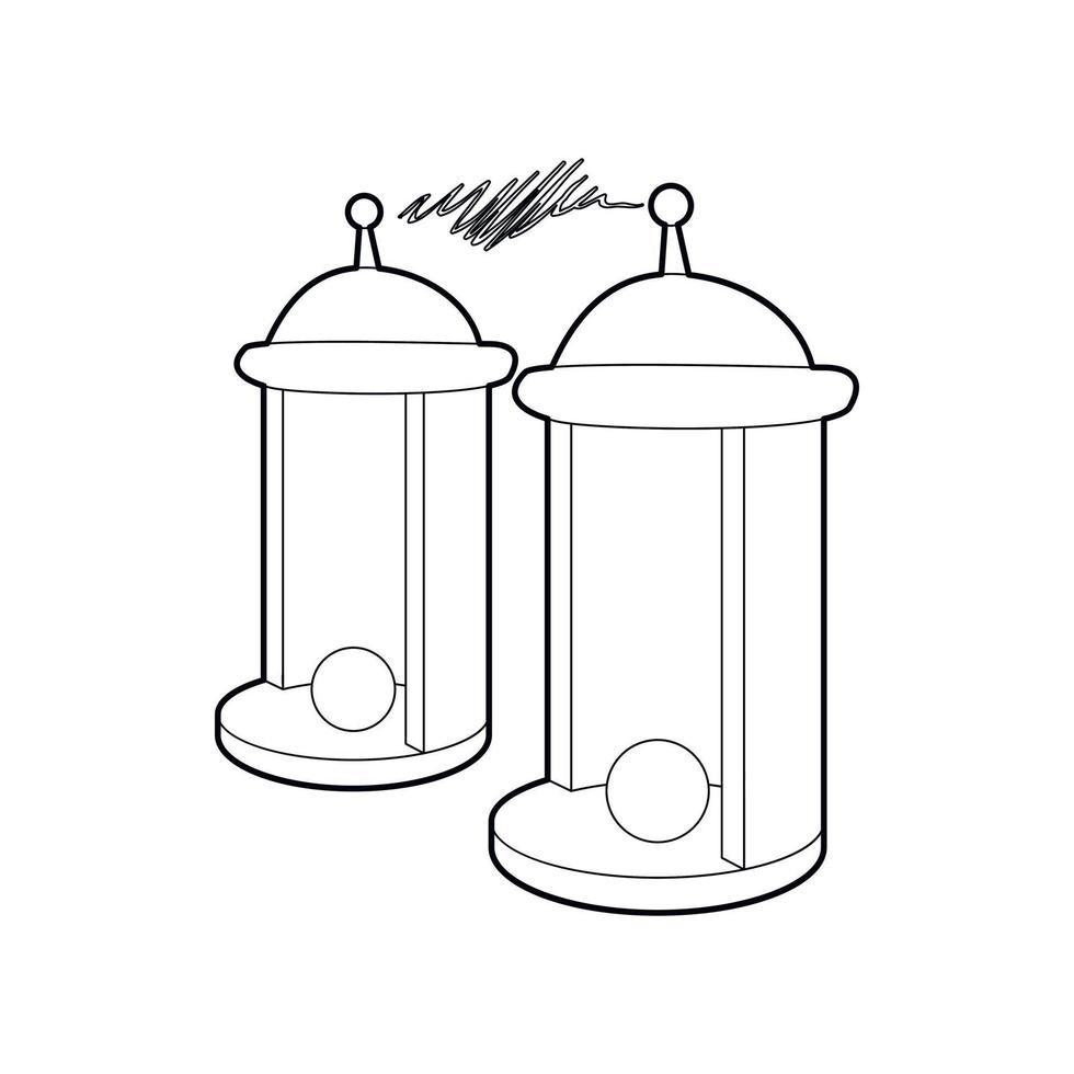 Electrical impulses icon, outline style vector