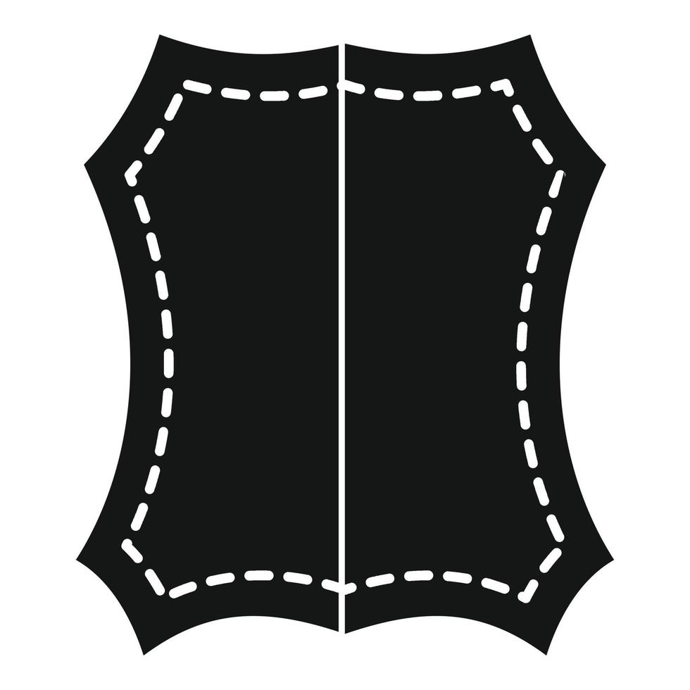 Jeans fabric texture icon, simple style vector