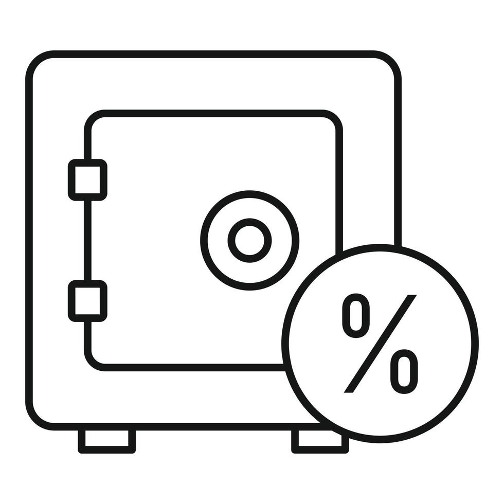 Money safe icon, outline style vector