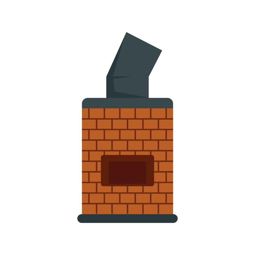 icono de horno de ladrillo de pan, estilo plano vector