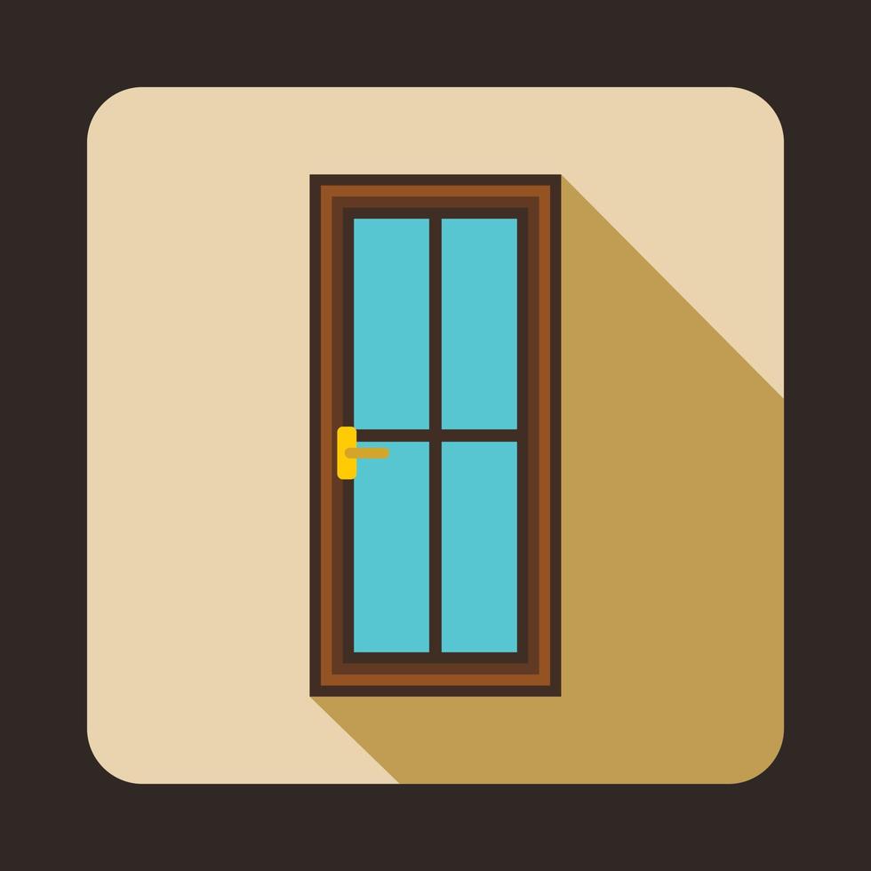 Glass door icon in flat style vector