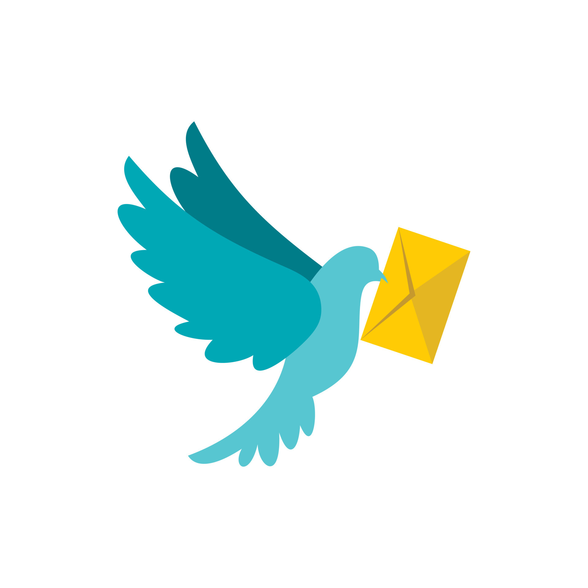 Dove with letter icon, flat style 14598337 Vector Art at Vecteezy