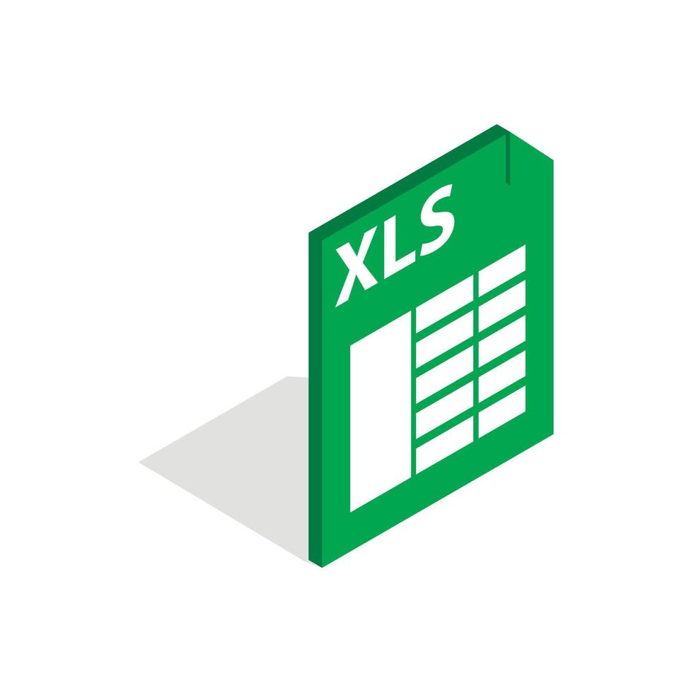 icono de formato de archivo xls, estilo isométrico 3d vector