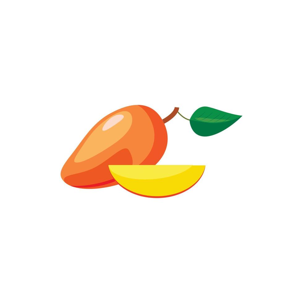 Fresh mango icon, cartoon style vector