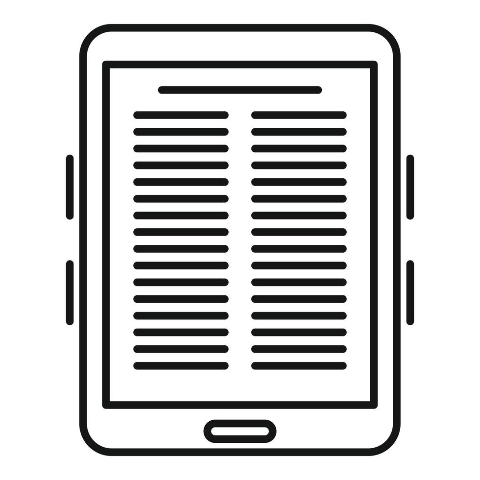 Paper ebook icon, outline style vector