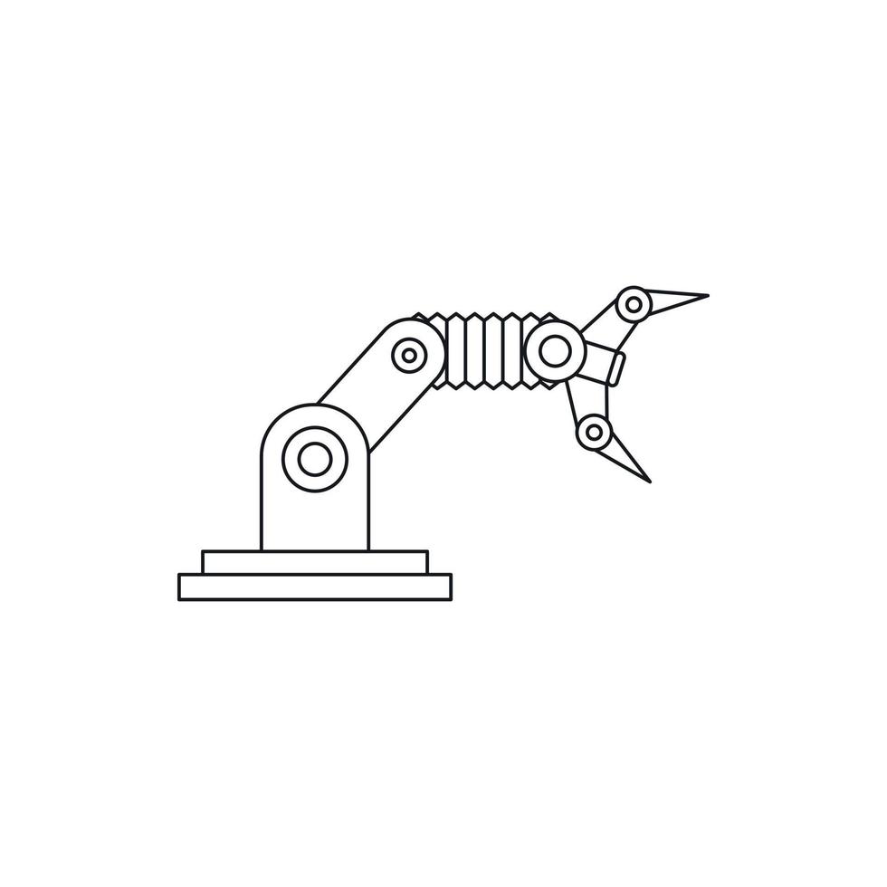 Robotic hand manipulator icon, outline style vector