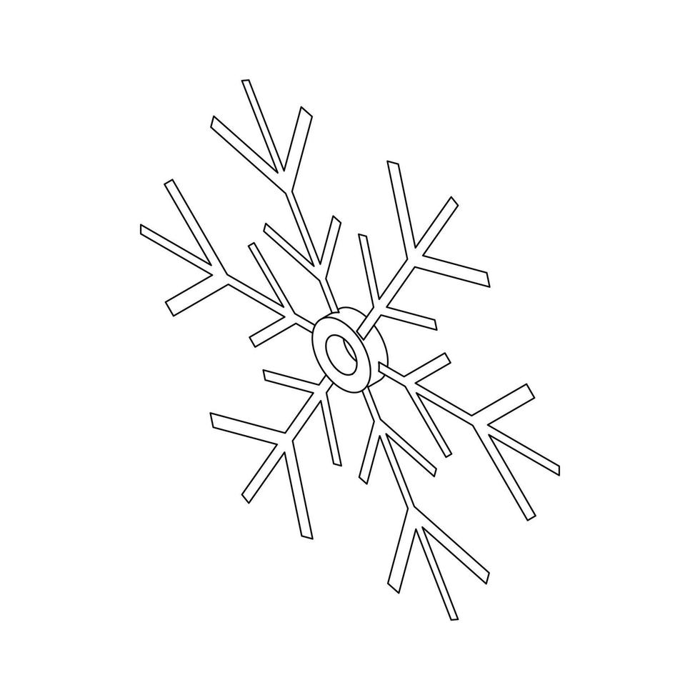 Snowflake icon, outline style vector