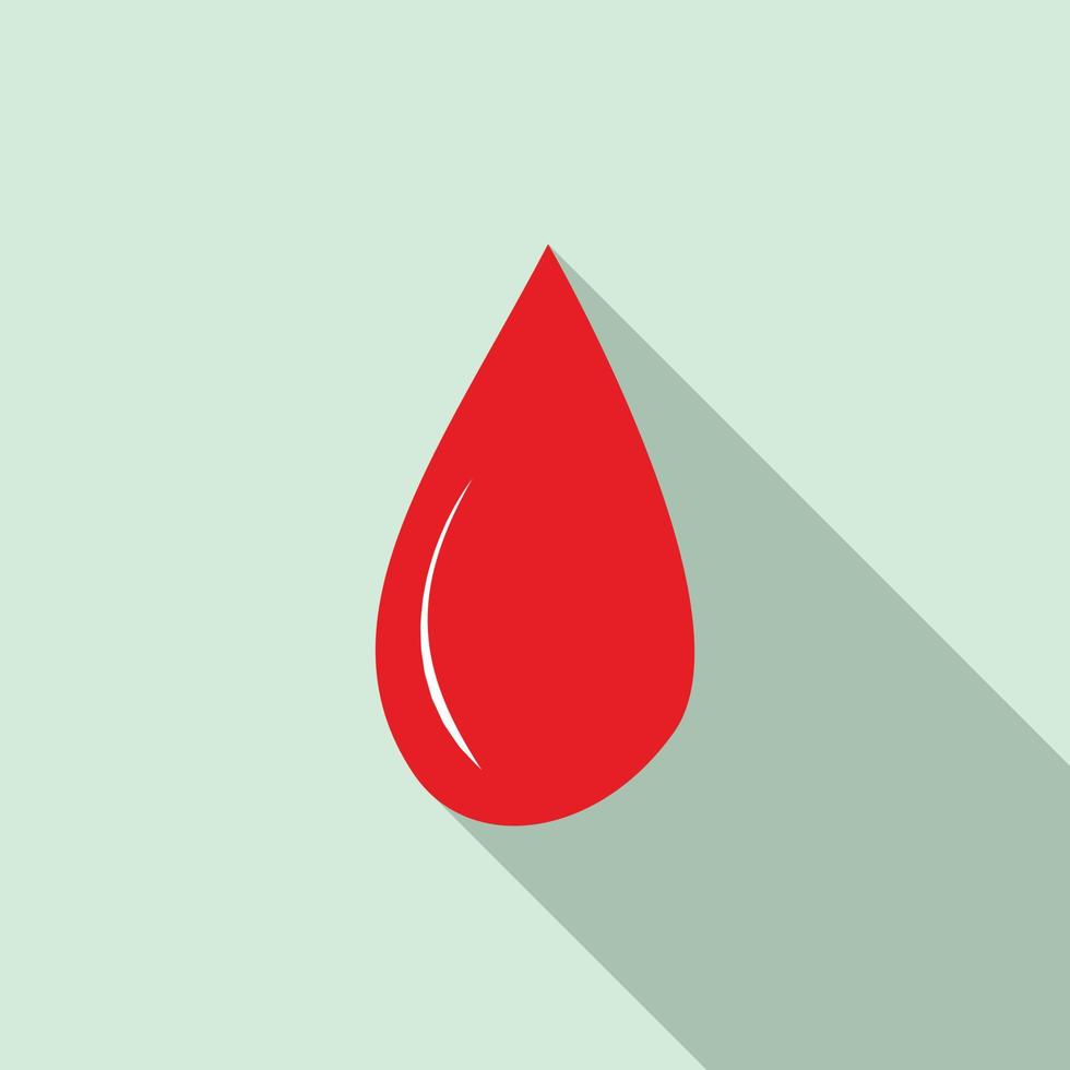 Drop of blood icon, flat style vector