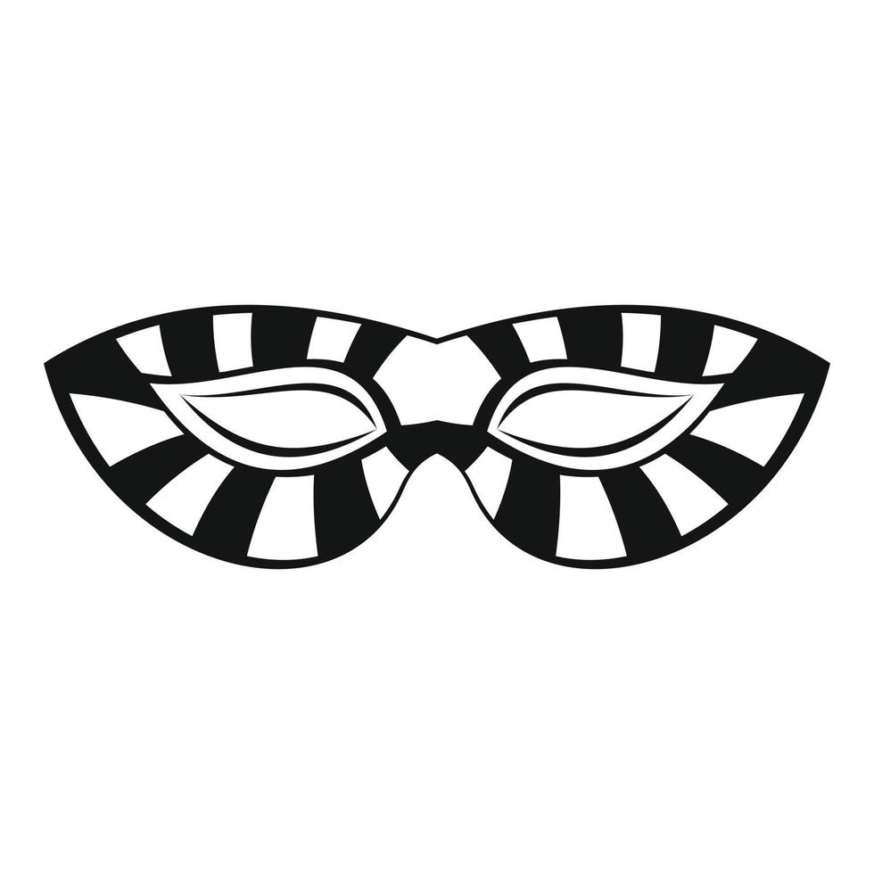 Stripped carnival mask icon, simple style vector