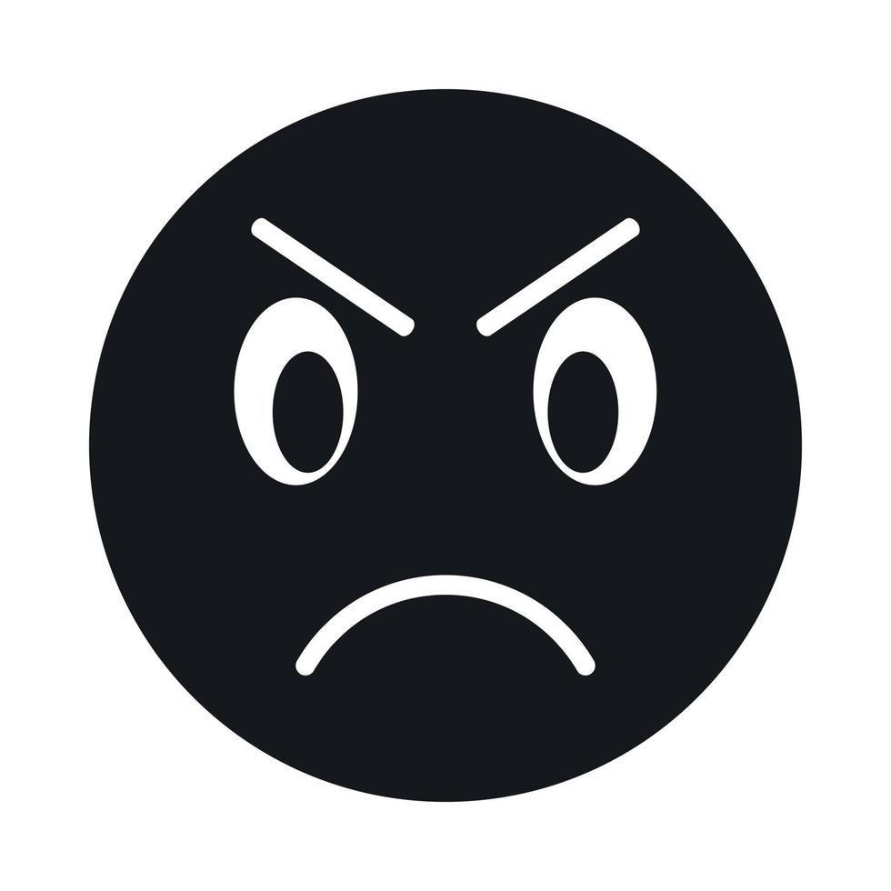 Annoyed emoticon icon, simple style vector