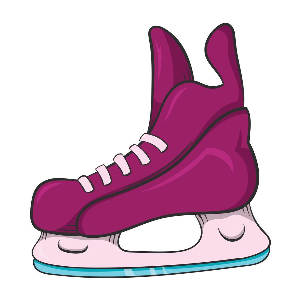 icono de patines de hockey sobre hielo, estilo de dibujos animados vector