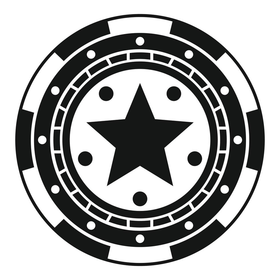 icono estrella de fichas de casino, estilo simple vector