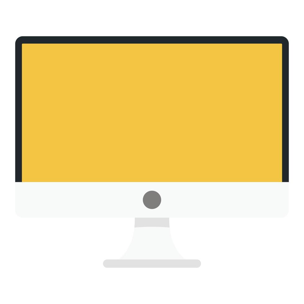 Computer monitor icon, flat style vector