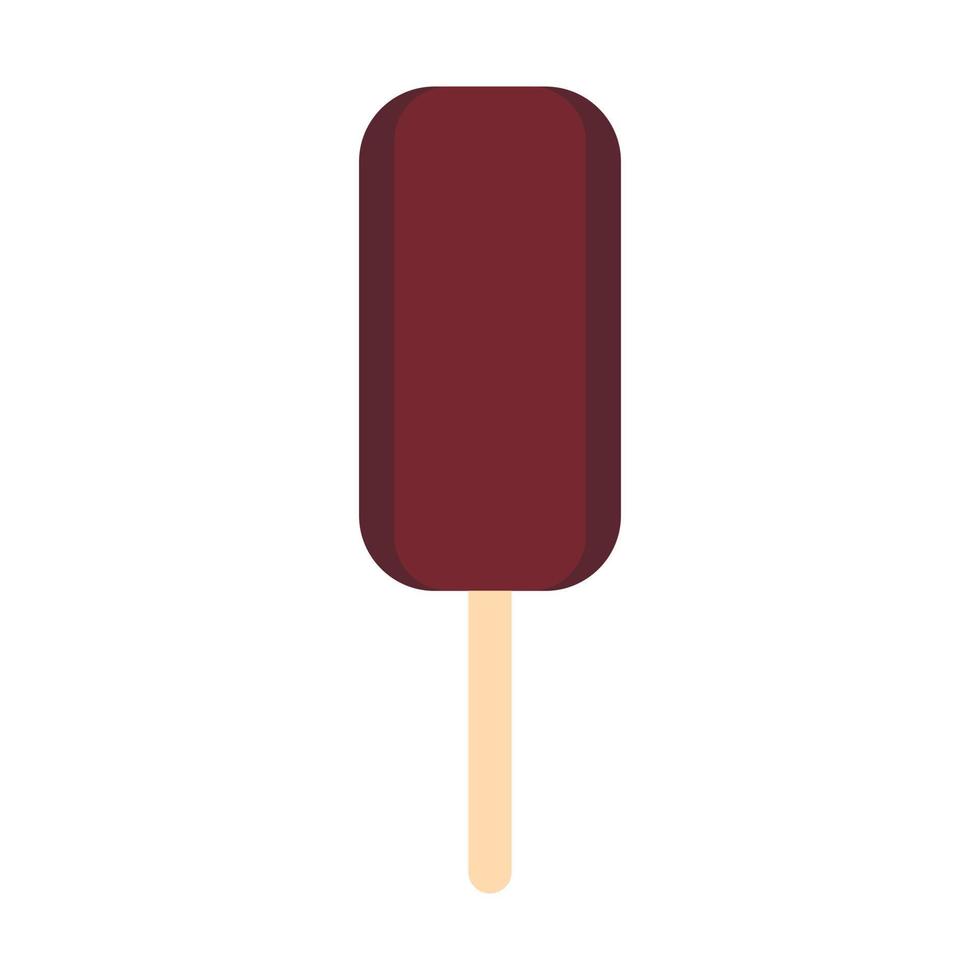 icono de helado de chocolate, estilo plano vector