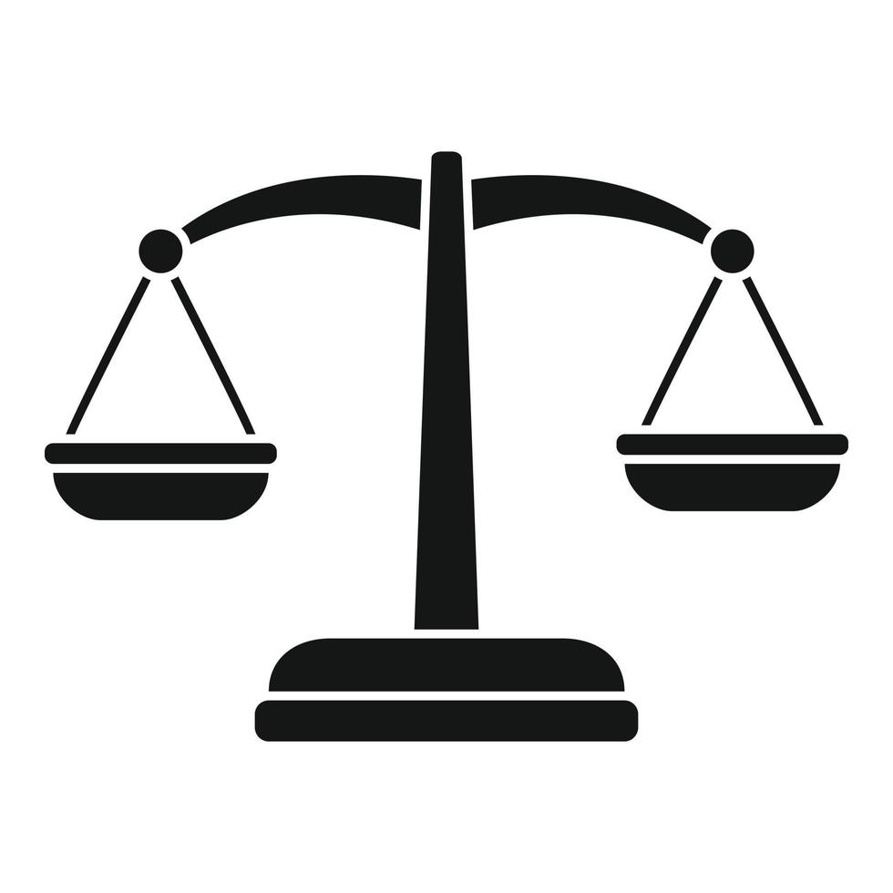Judge balance icon, simple style vector