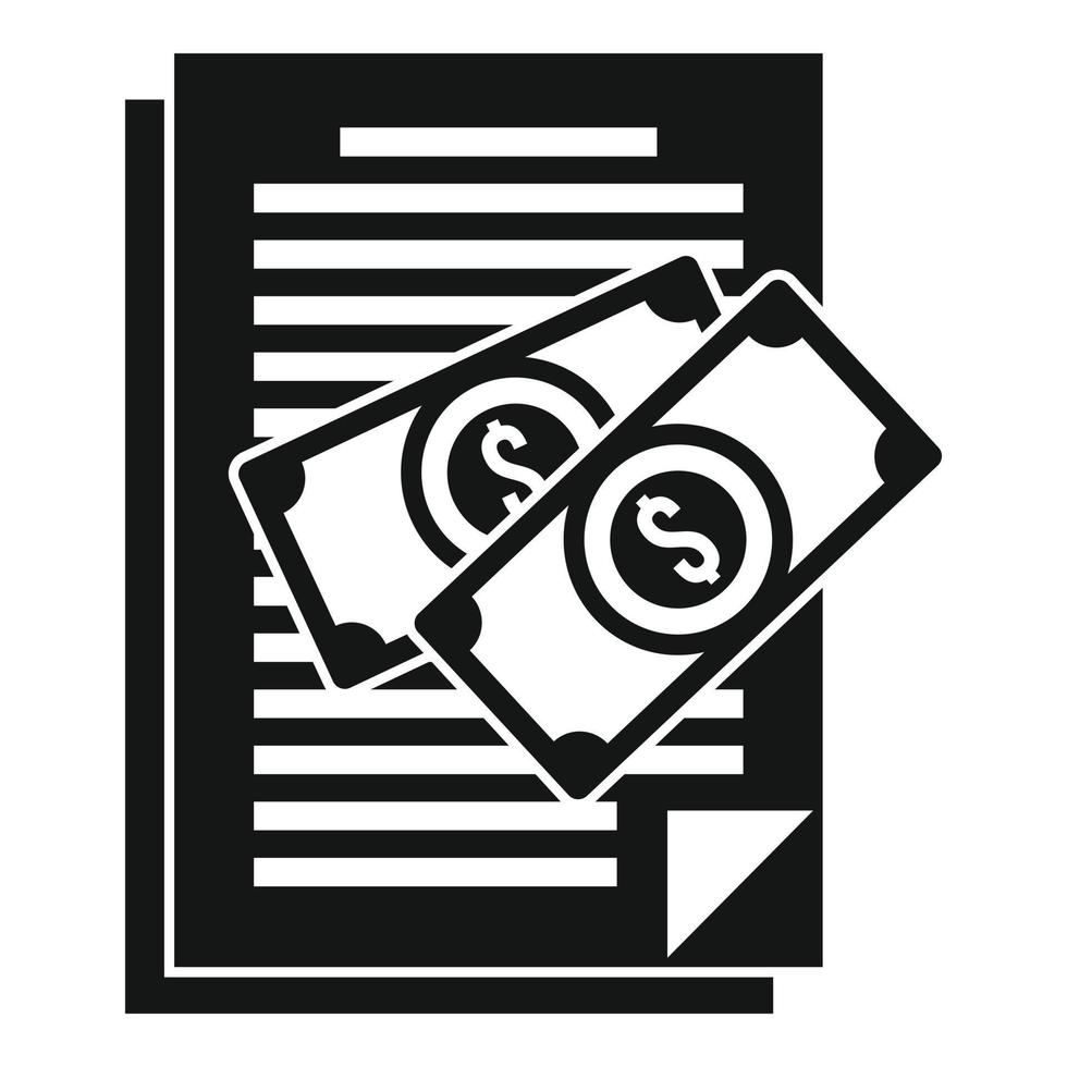 Document bribery money icon, simple style vector