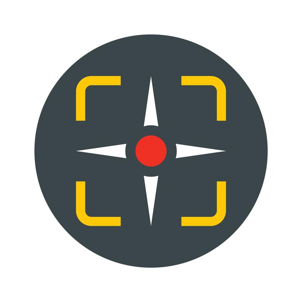 Fighter target icon, flat style vector