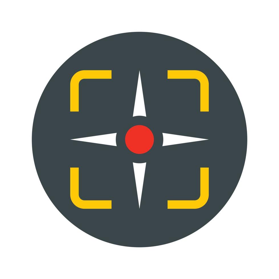 Fighter target icon, flat style vector