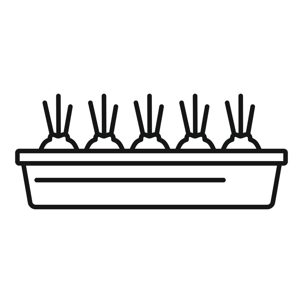 icono de olla molida de cebolla, estilo de esquema vector