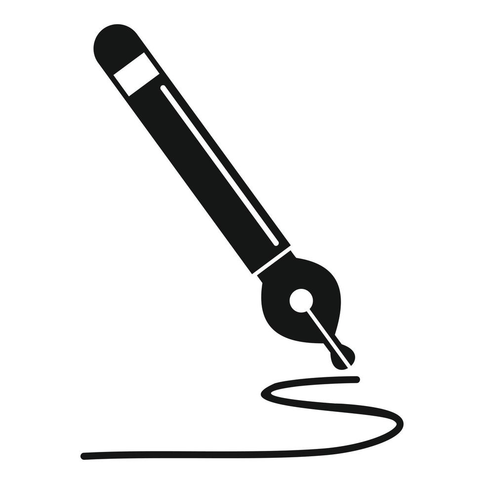 icono de pluma de tinta de escritura, estilo simple vector