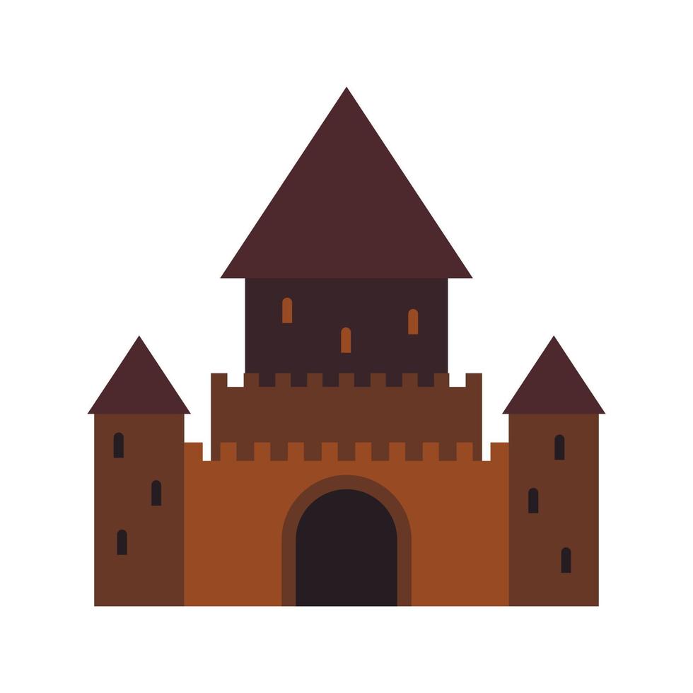 Ancient palace icon, flat style vector