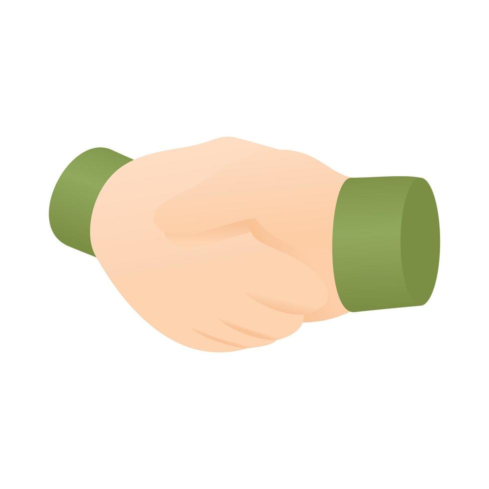 Handshake icon, cartoon style vector