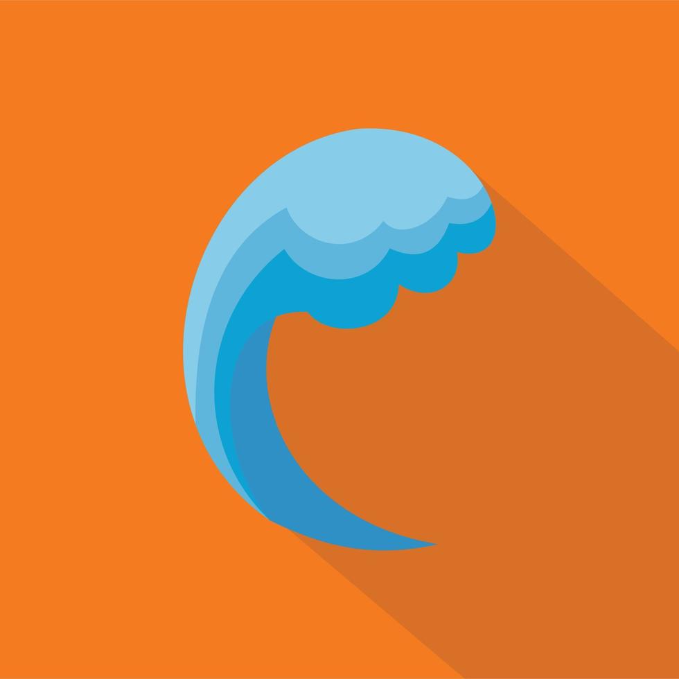 Wave water ocean icon, flat style vector