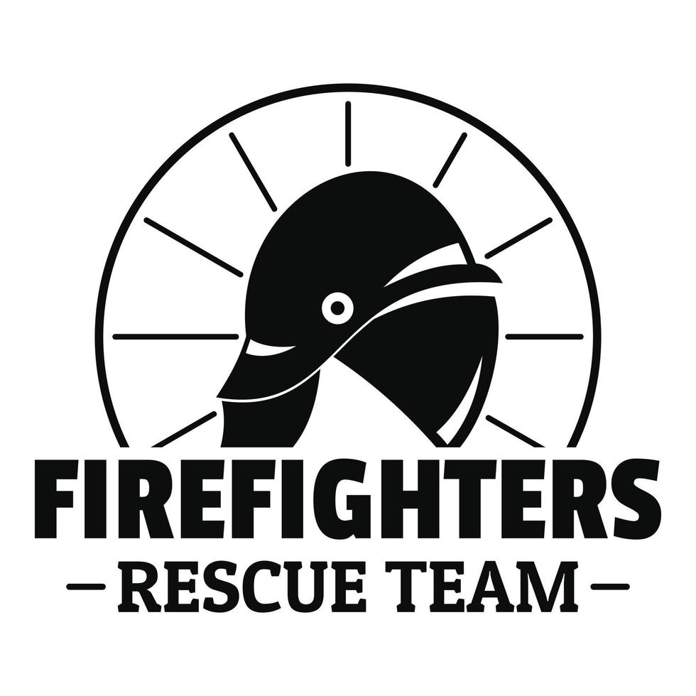 Firefighters rescue team logo, simple style vector