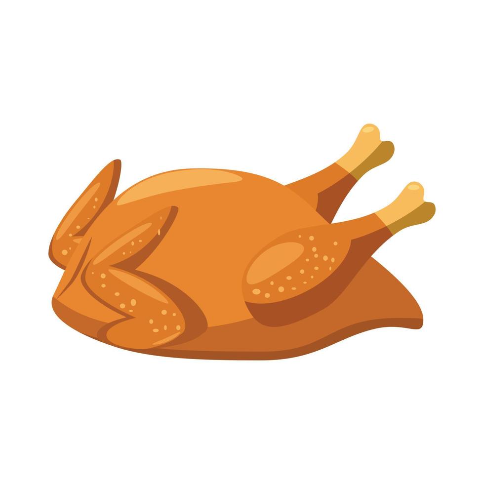 Fried chicken or turkey icon, cartoon style vector