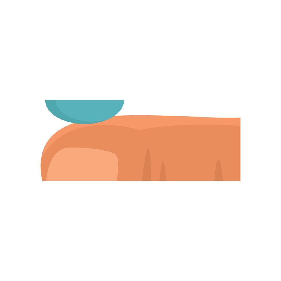 Contact lens on finger icon, flat style vector