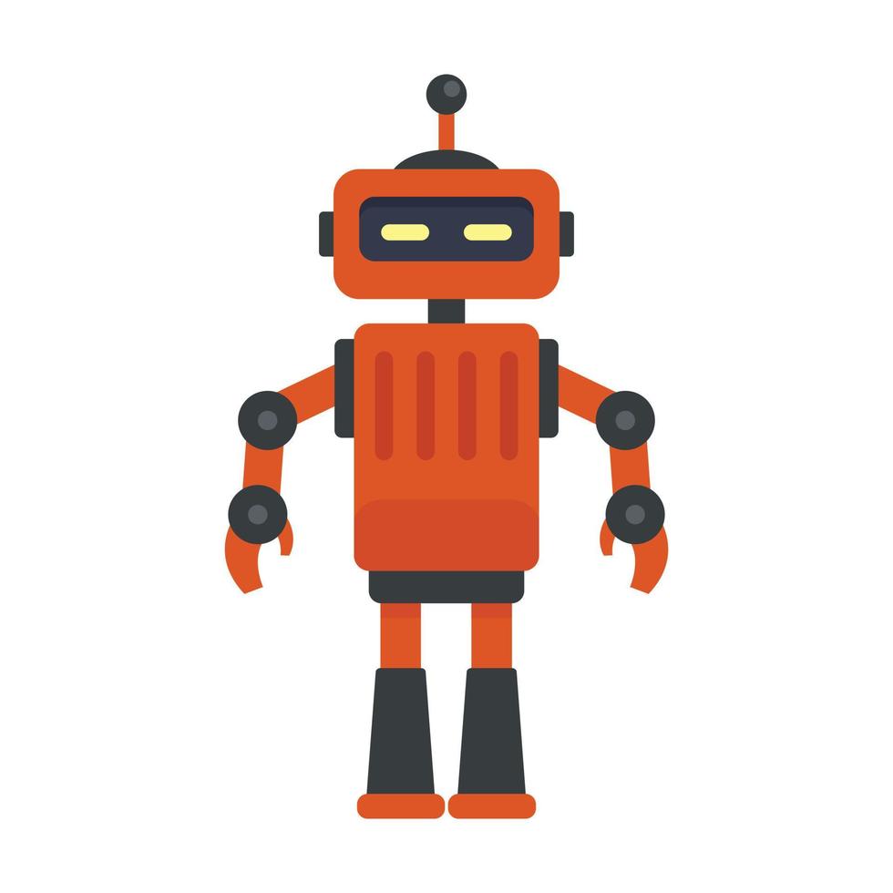 Mechanic robot icon, flat style vector