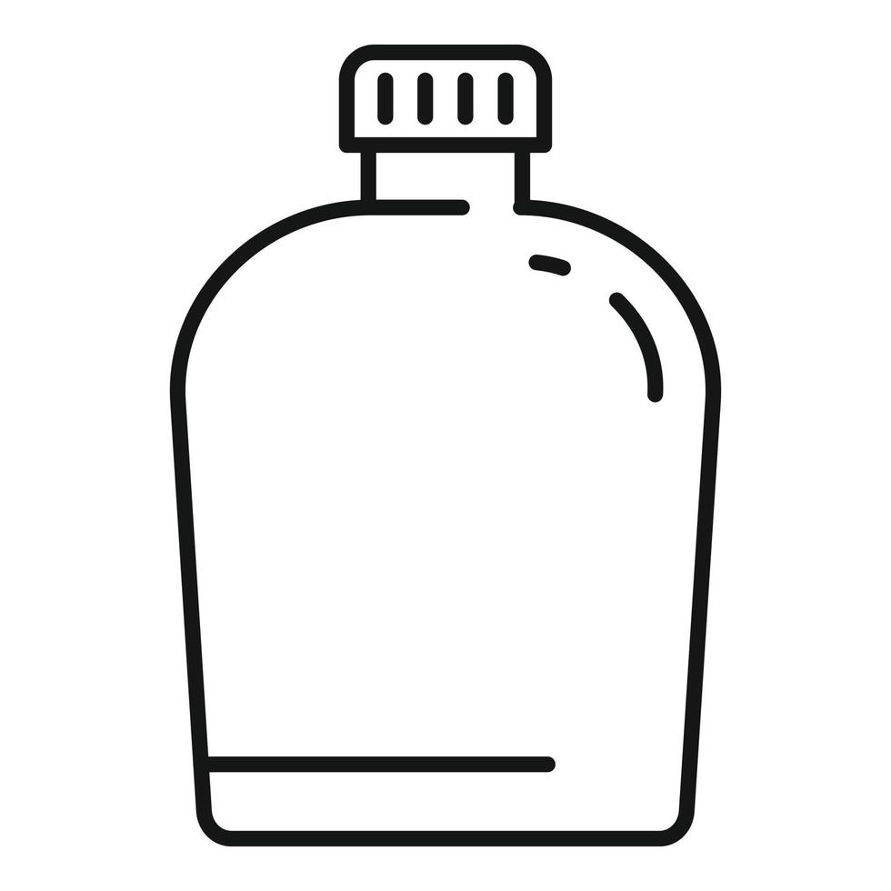 Survival water flask icon, outline style vector