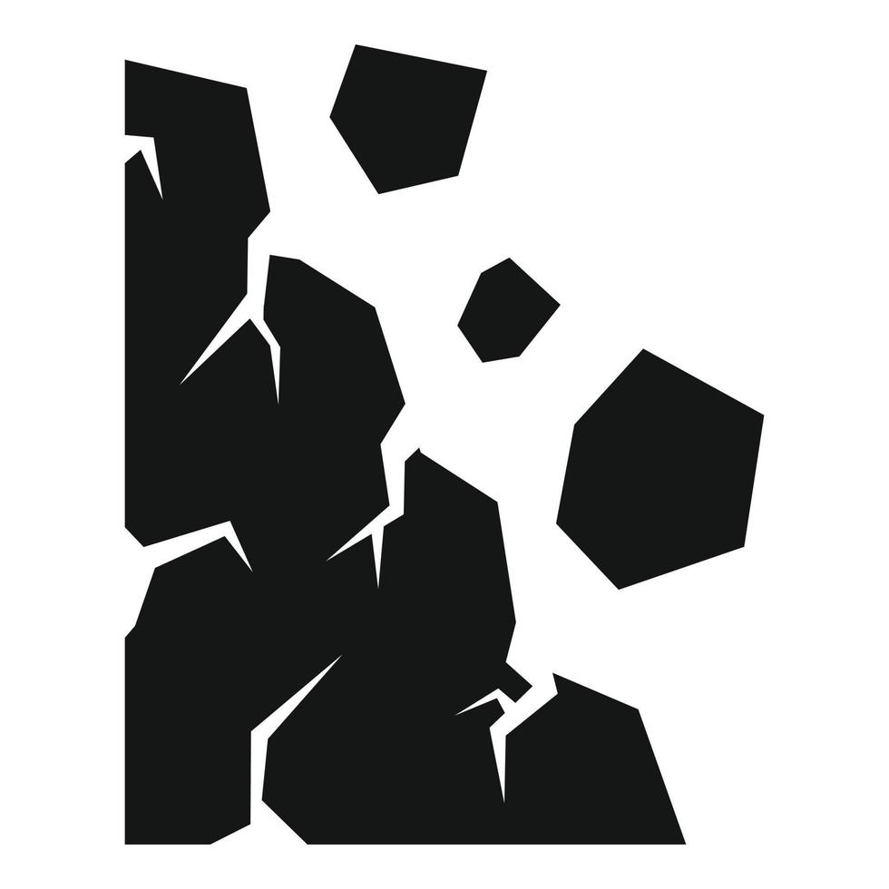 Rockfall icon, simple style vector