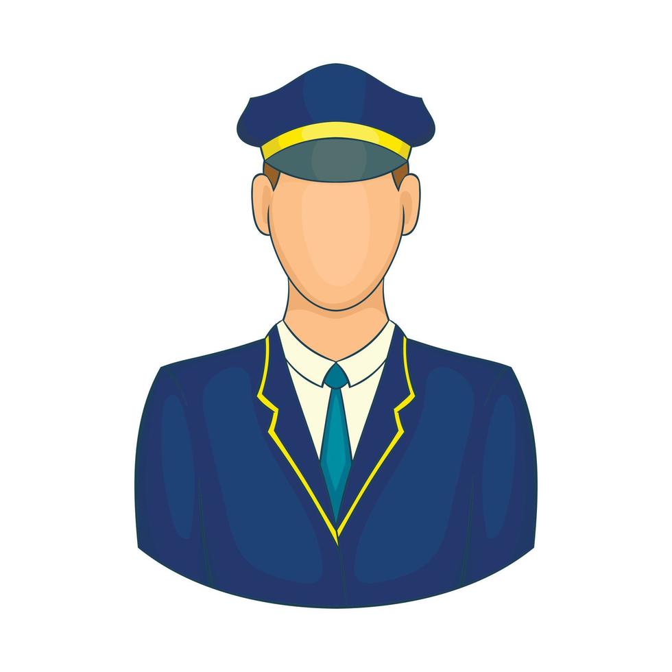 Driver of train icon, cartoon style vector