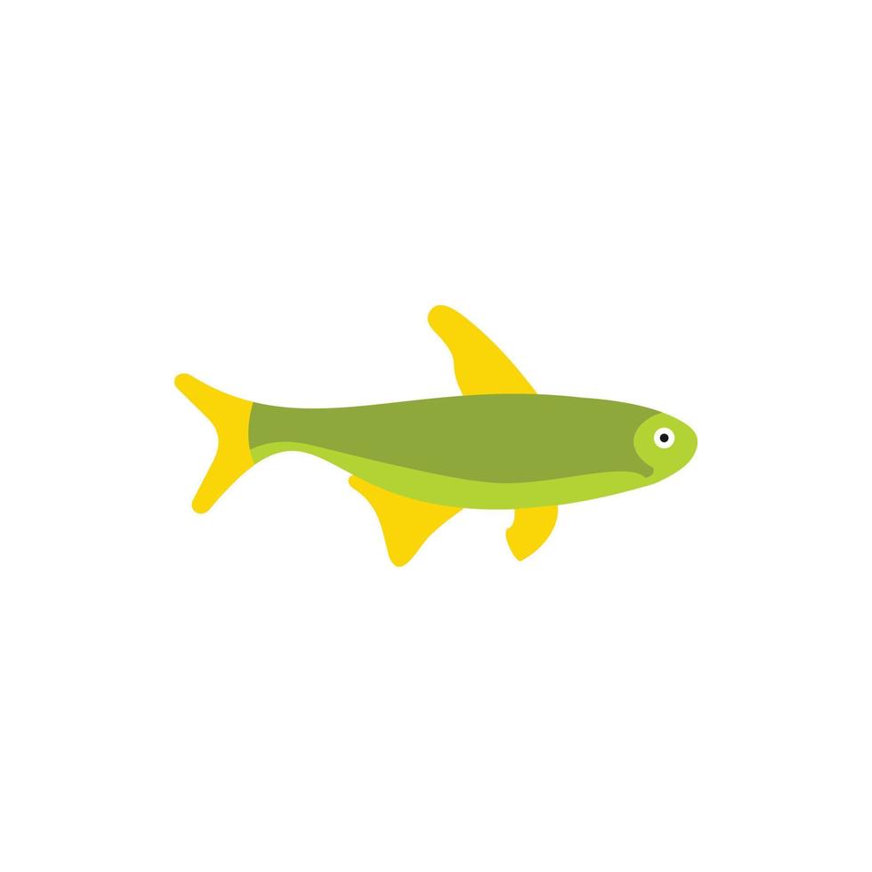 Fish icon in flat style vector