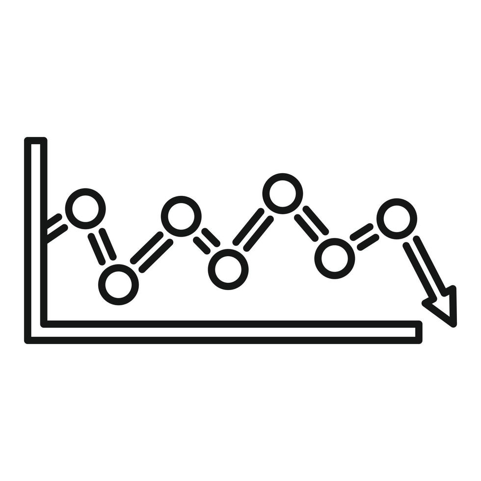 Regression business icon, outline style vector