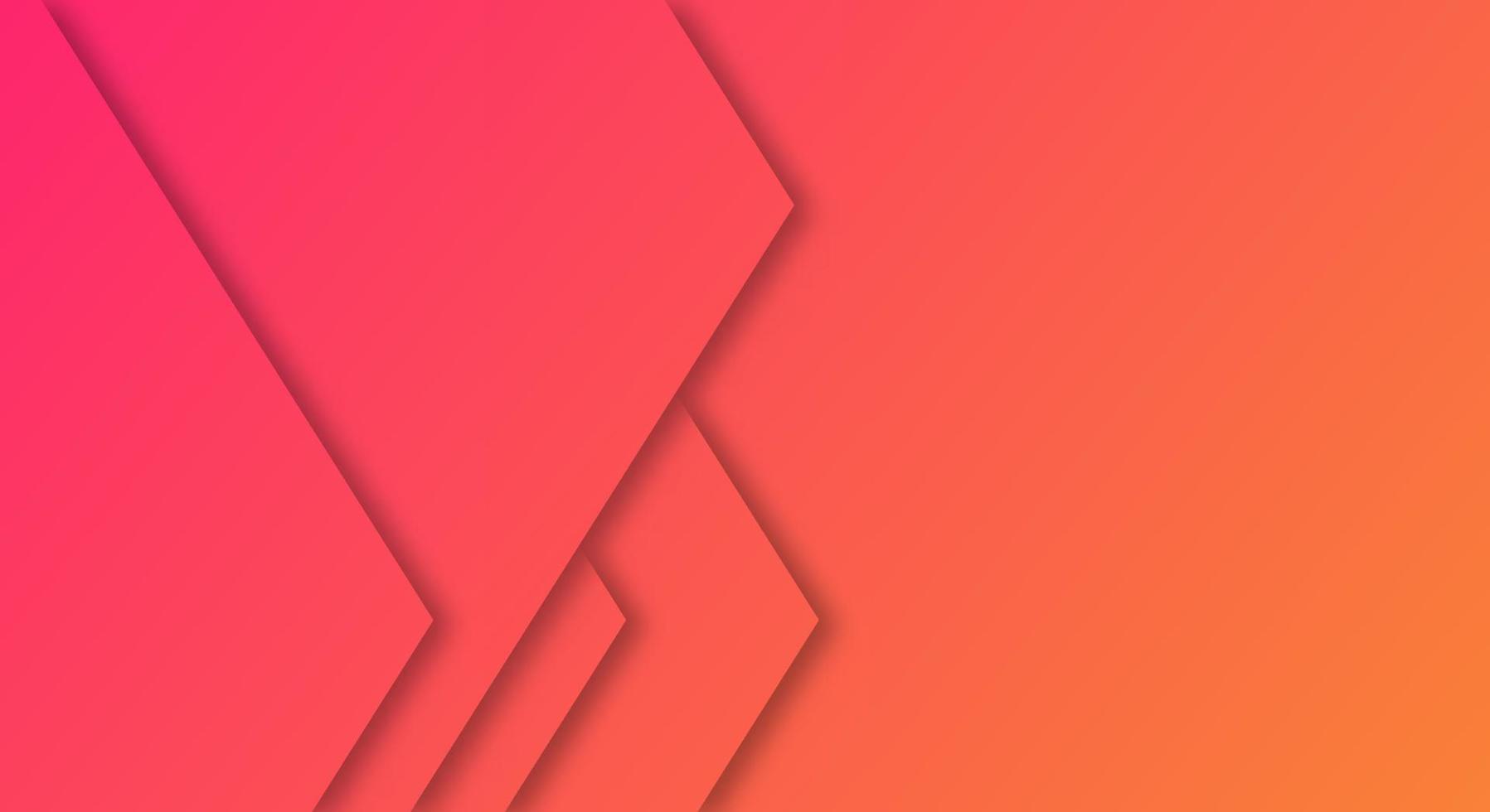 Abstract Orange and Red Gradient Background Geometric Paper Cut Style for Brochures or Landing Pages Template vector