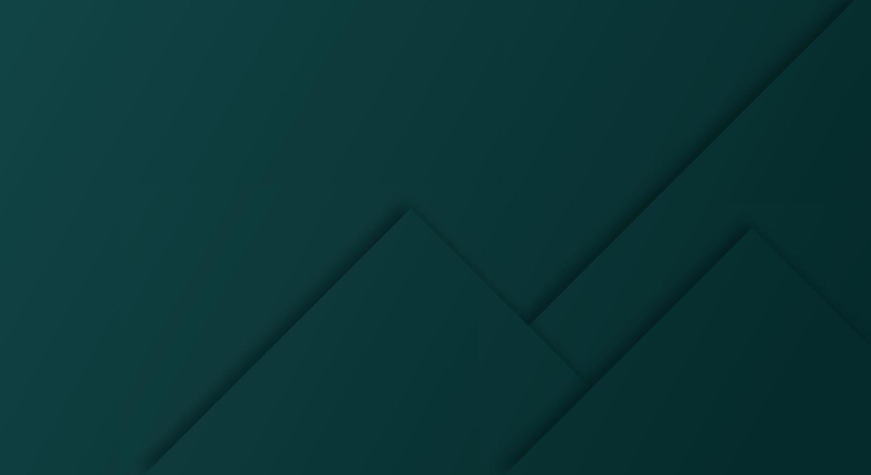 Abstract Dark Green Gradient Background Geometric Paper Cut Style for Brochures or Landing Pages Template vector