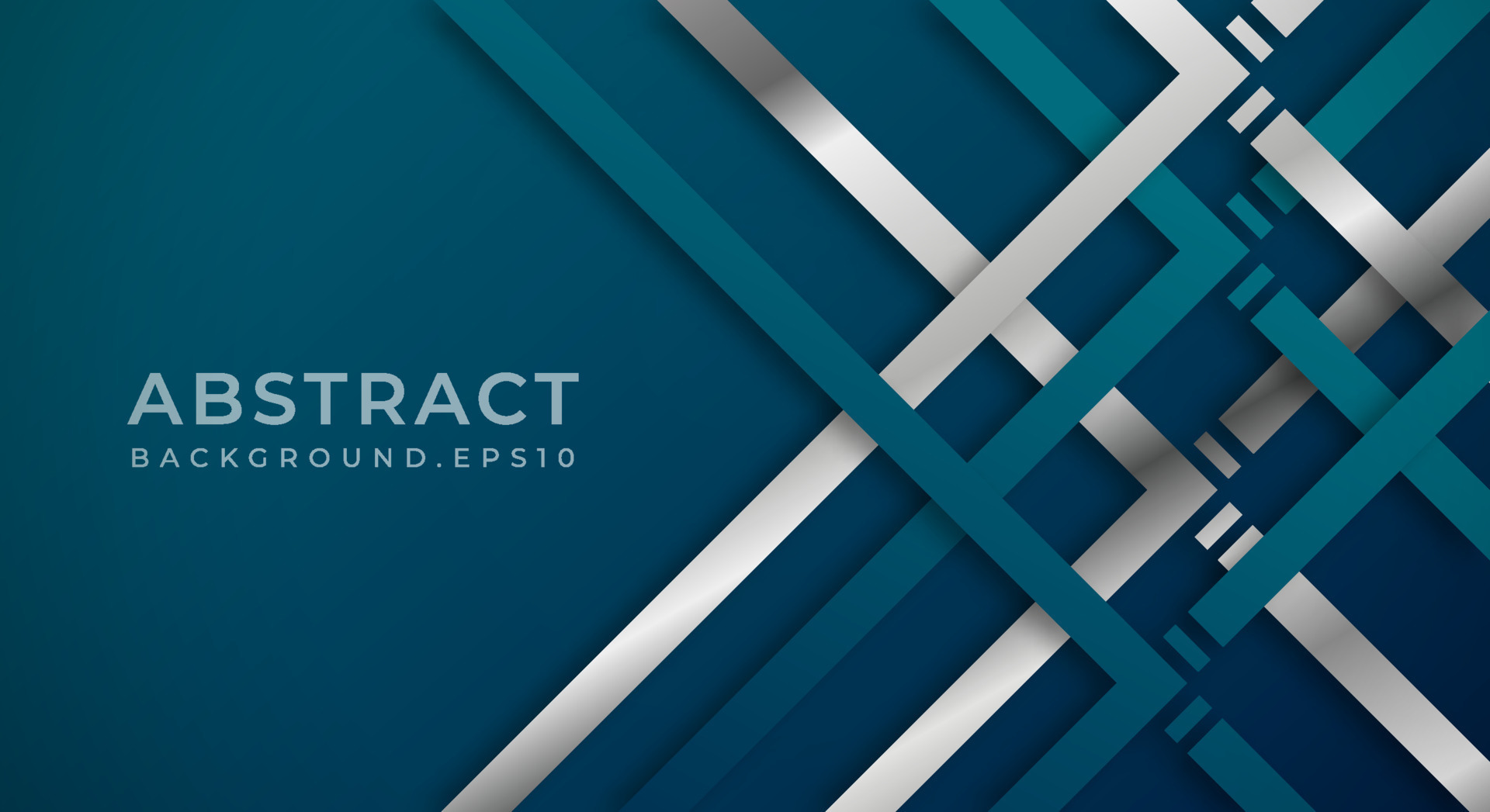 Abstract Dark Blue 3D Background with Silver and Blue Lines Paper Cut