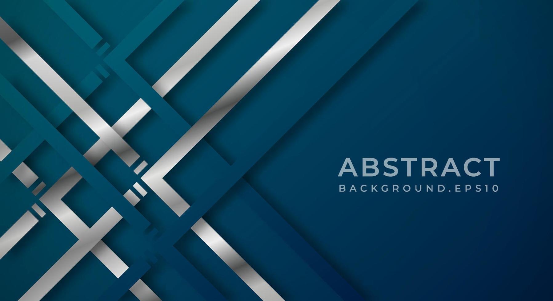 Abstract Dark Blue 3D Background with Silver and Blue Lines Paper Cut Style Textured. Usable for Decorative web layout, Poster, Banner, Corporate Brochure and Seminar Template Design vector