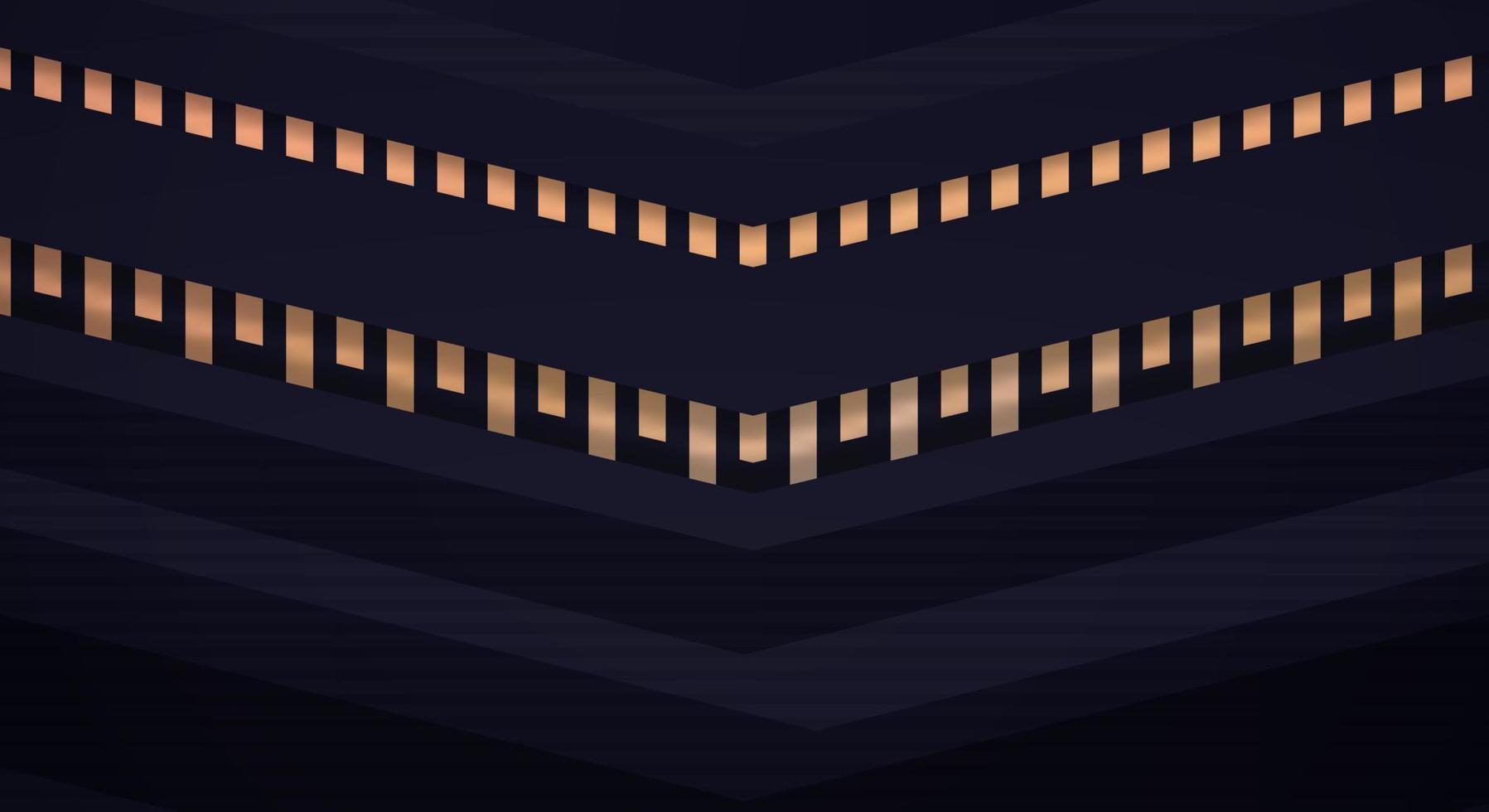 Abstract Dark Navy Background with Gold Line Arrow Direction Geometric Triangle Design Modern Futuristic vector