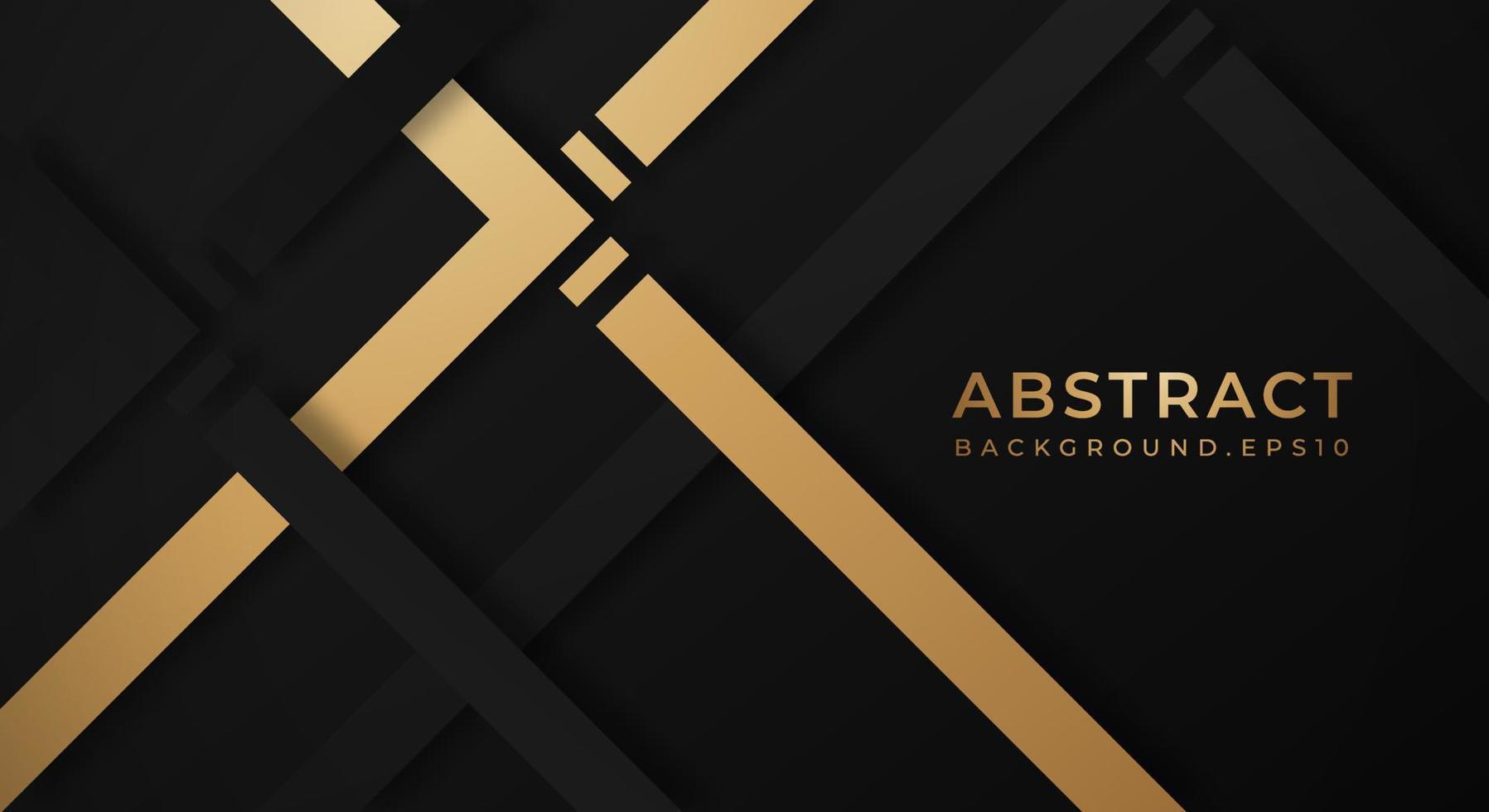 Abstract Dark Black 3D Background with Gold and Black Lines Paper Cut Style Textured. Usable for Decorative web layout, Poster, Banner, Corporate Brochure and Seminar Template Design vector