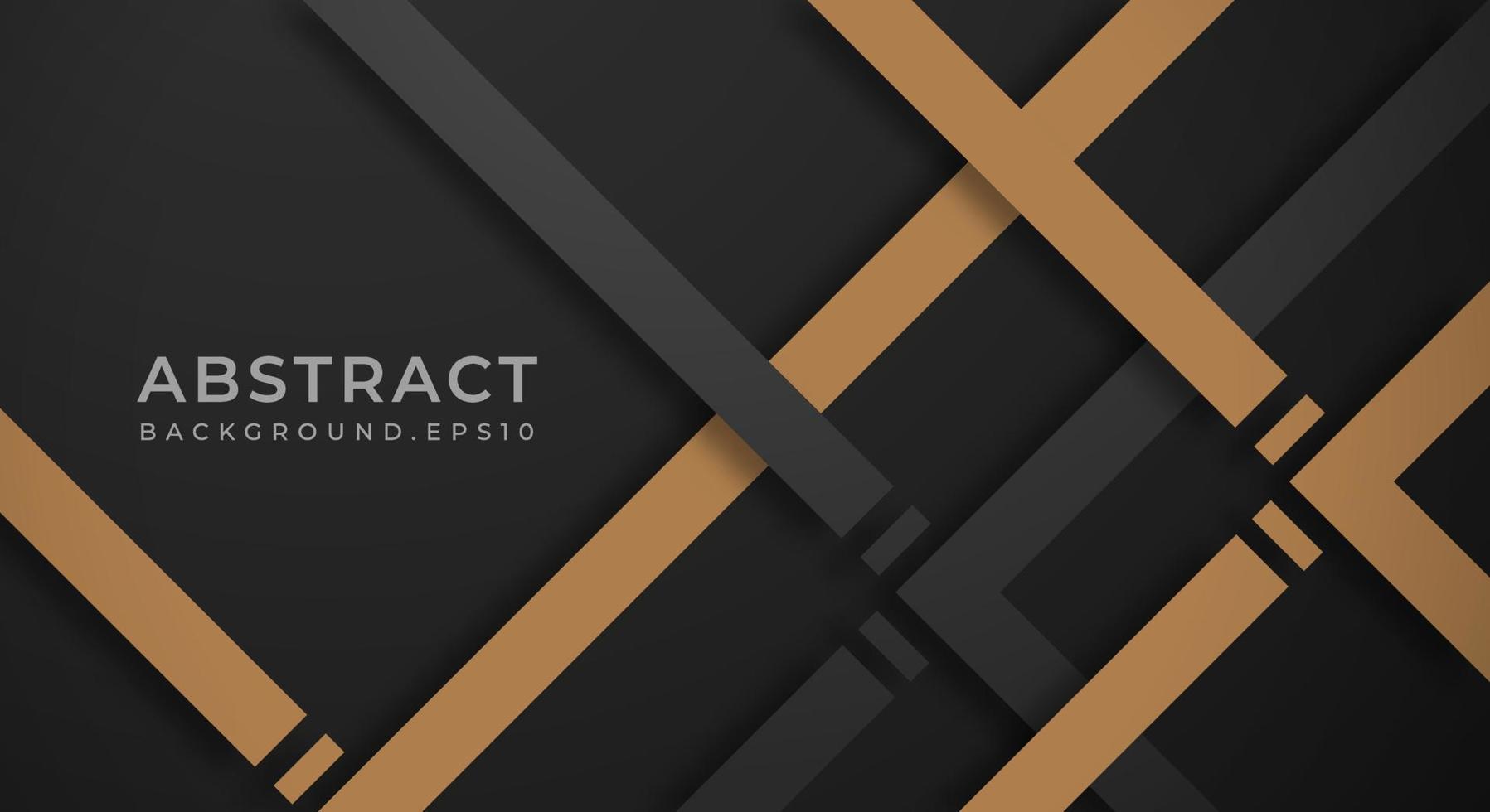 fondo 3d negro oscuro abstracto con líneas doradas estilo de corte de papel texturizado. utilizable para diseño web decorativo, afiche, pancarta, folleto corporativo y diseño de plantilla de seminario vector